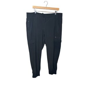 All in Motion Joggers XXL Black Onyx Cargo Zipper Pockets Athleisure Gorpcore
